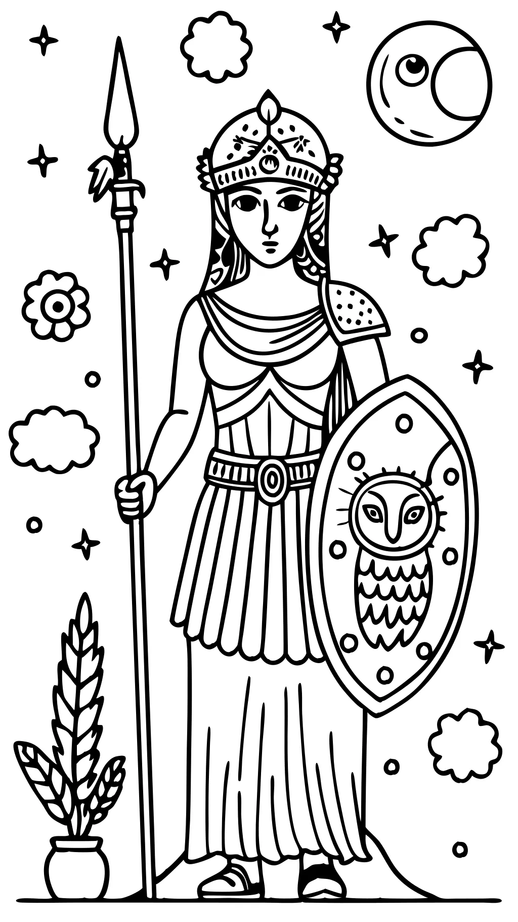 athena coloring pages